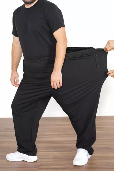 Mega Plus Size Soft Textured Sweatpants with Pockets 