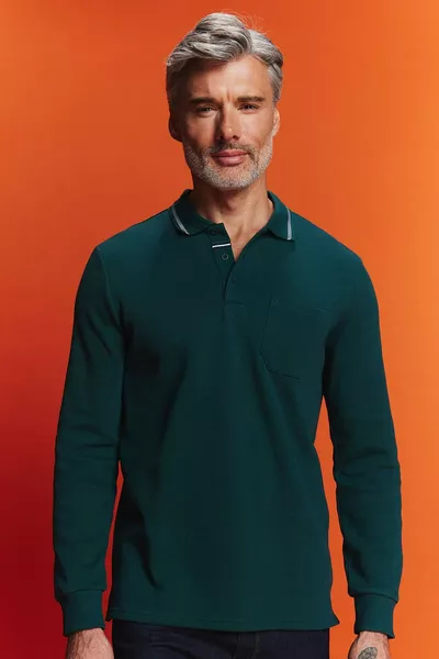 سويت شيرت بسيط بولو بياقة عادية مقاس عادي AU