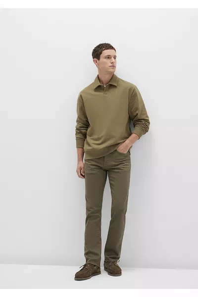 Martin Olive Green Comfort Gabardine Pants 