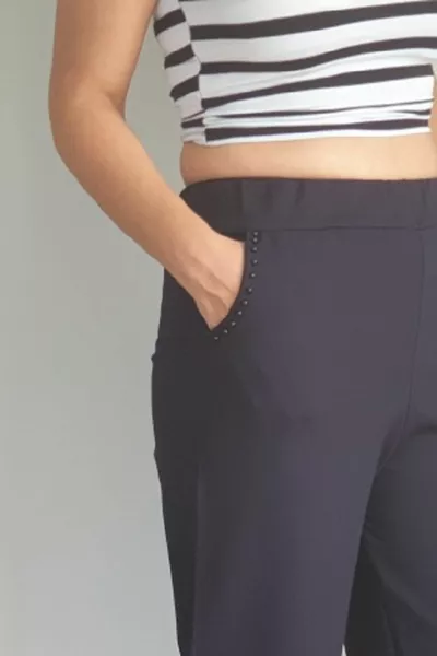 Plus Size Stretch Fabric Pants