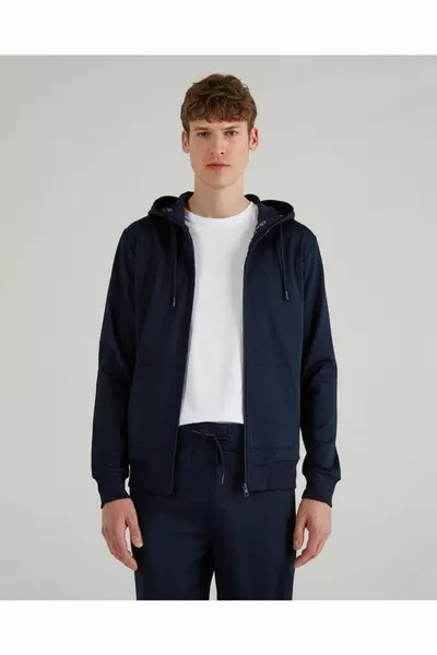 Donkerblauwe Hoodie met Rits