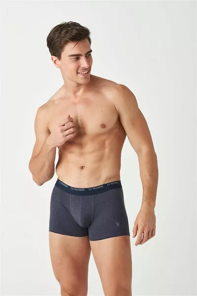 U.S. Polo Assn. Мъжки боксер с две части в тъмносин меланж и сив меланж