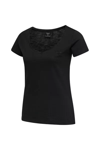 Alma Women's Black Round Neck T-Shirt