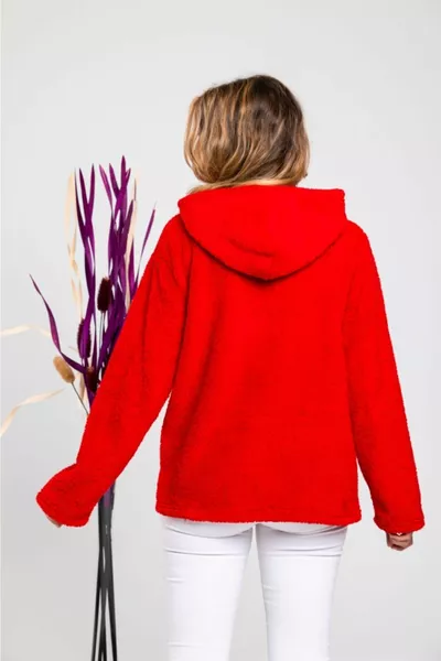 Дамски полар с червен цип