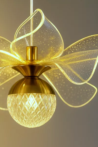 Plafonnier suspendu LED moderne Kleopatra modèle métal doré trois couleurs pour salon, cuisine, salle à manger et chambre