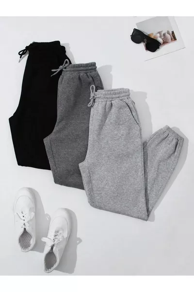 3-Pack Unisex Plus Size Sweatpants - Jogger Sweatpants