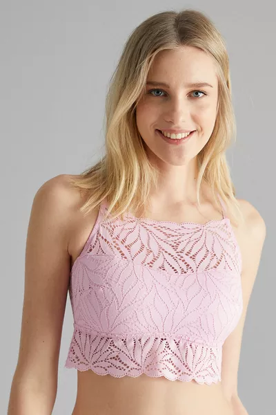 صدرية وردية بحمالات رفيعة من الغاردينيا