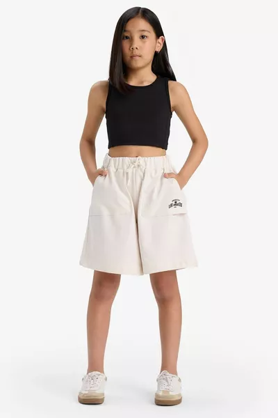 Mädchenhose mit elastischem Bund Basic einfarbige Shorts HS