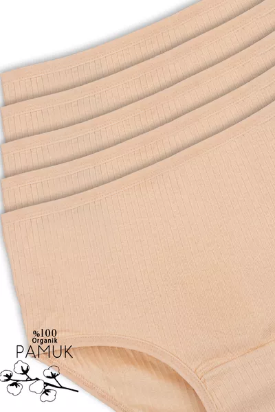 سراويل داخلية نسائية عالية الخصر 5 قطع % قطن 