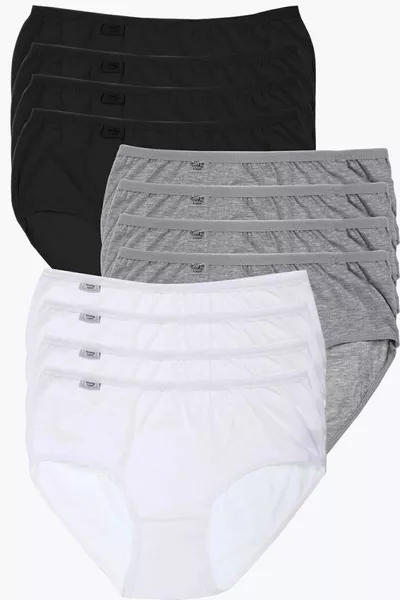 حزمة من  سروال داخلي نسائي ليكرا بألوان أسود وأبيض ورمادي