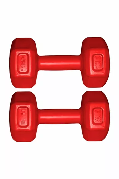 Halterset ROOD 3 KG x 2 stuks 6 KG halterset 6 KG halterset rood 6 kg vinyl