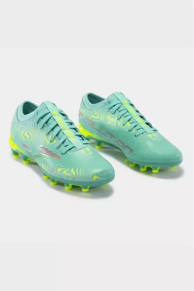 Evolution  fg أحذية كرة القدم للرجال باللون الفيروزي والأصفر
