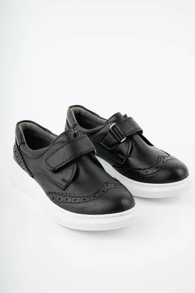 Velcro Black Skin Chaussures Garçon