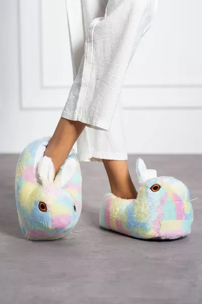 Фигурка кролика животного плюшевый пандуф женские домашние домашние пандуф легкий бесшумный подошва ()