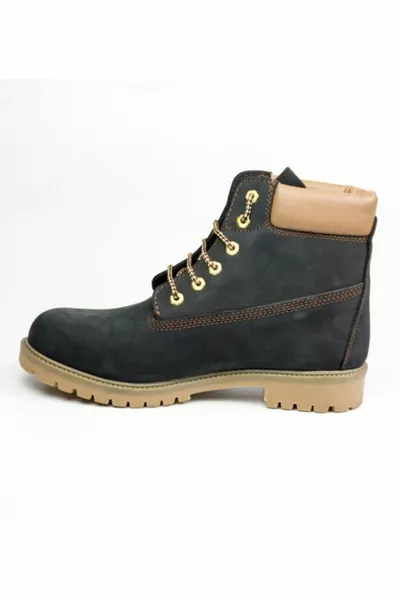  Black Unisex Genuine Leather & Rubber Sole Waterproof Waterproof Boots