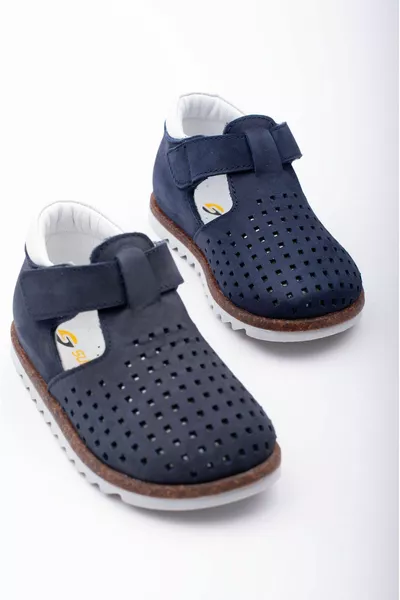 جلد طبيعي أحذية الخطوة الأولى طفل الصبي صنادل الخطوة الأولى صنادل خفيفة الوزن مع نعال العظام