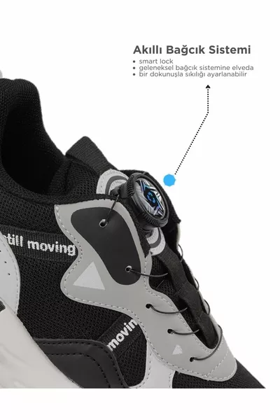 Cool Rex Smart Lace Mechanism Scarpe da ginnastica ortopediche per bambini NERO