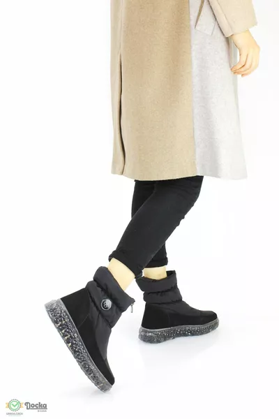 Дамски дебели силиконови подметки Кожени ботуши за сняг