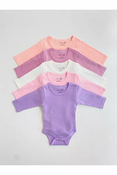 5 pcs % coton rapport débardeur à manches longues pour bébé