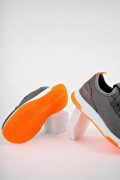 Arancione guarnito fumé bambini scarpe da ginnastica