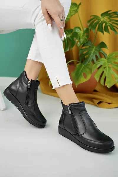 WOMEN'S GENUINE LEATHER RUBBER SOLE ORTHOPEDIC ANATOMICAL DAILY VERY LIGHT BOOTS 