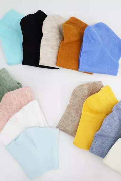 Summer Combed - Calzini da donna 8 pezzi (8 pezzi) Motivo a tinta unita profumata