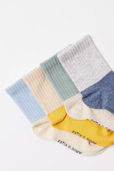 جوارب مأخذ كهرباء ملونة للأطفال، عبوة من 4