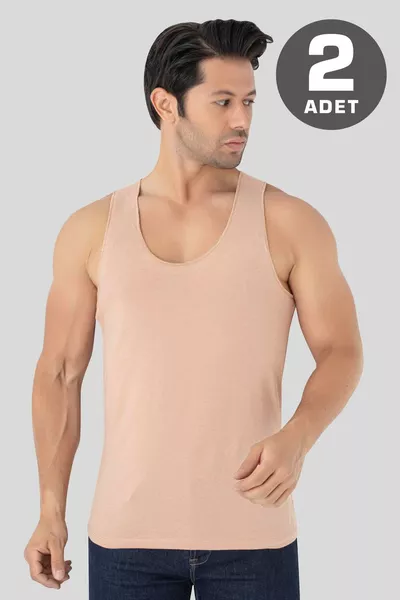 قميص داخلي رجالي بلون البشرة غير مرئي، عبوتان، بدون خياطة، من القطن %