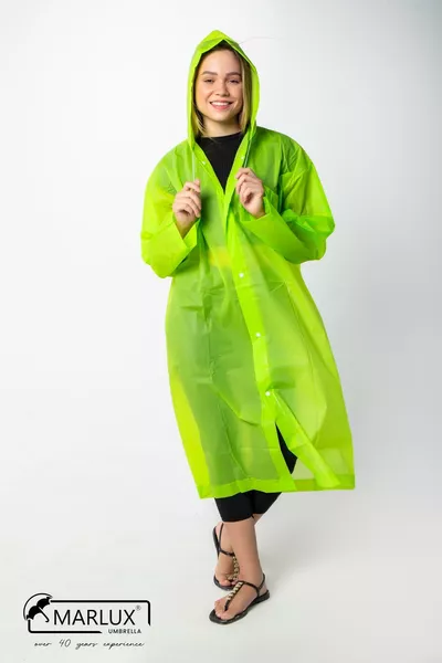 Imperméable Femme Homme à Capuche à Pressions Eva Vert 
