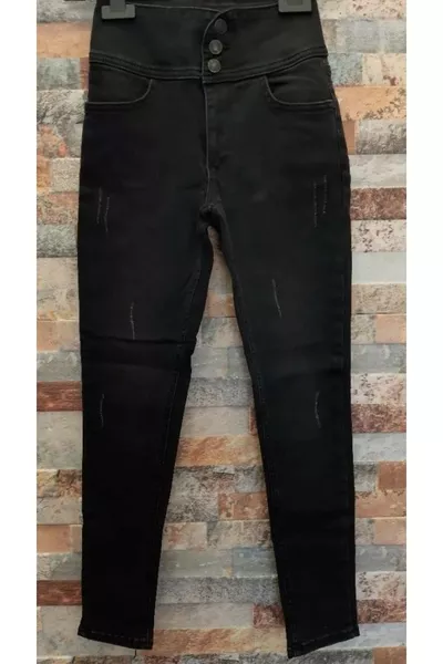 Women's Black, Full-Stretch Skinny High-Waist Jeans
