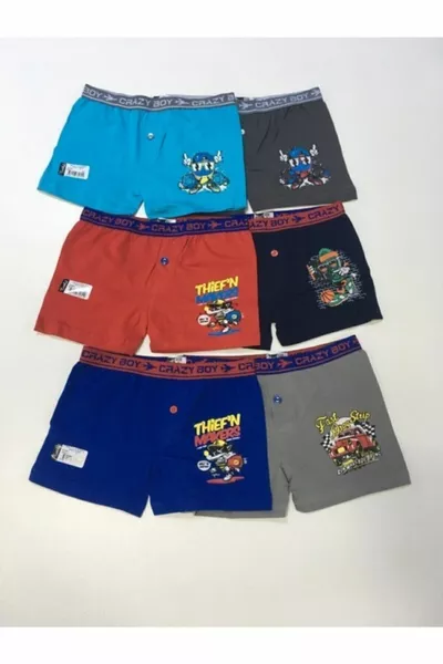  بوكسر للأطفال مطبوع بإيلاستان 6 قطع