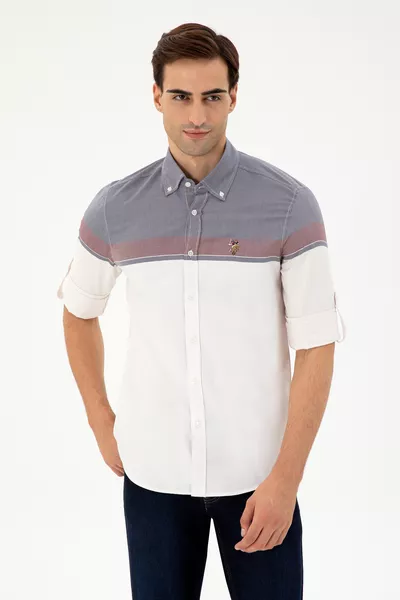 Men's Burgundy Long Sleeve Shirt 