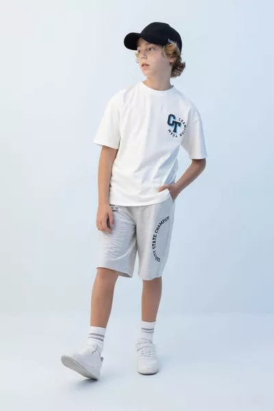 Boys' Oversized Loose Fit Printed Shorts HS