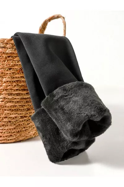 Rieti Chaussettes Collants Thermiques en Laine Tissée Douce et Chaude, Noir