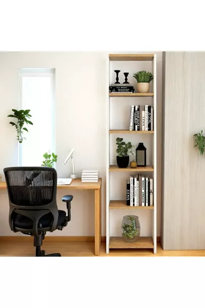 خزانة كتب ديكورية بارتفاع 6 رفوف سم، خزانة كتب بأسلوب بوهيمي، خزانة مكتب، رف للأوراق، رف منزلي للكتب