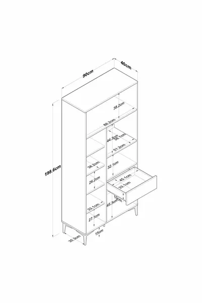 Rani Armoire Polyvalente 5 Portes 1 Tiroir Armoire de Cuisine Placard Blanc