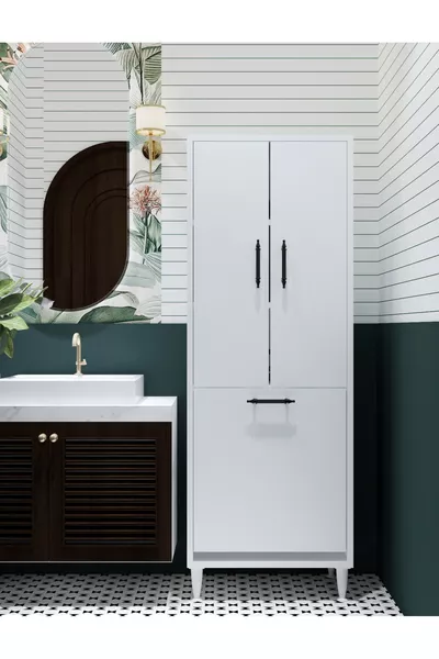 Menekşe 2-Deurs Multifunctionele Kast met Vuilnismand