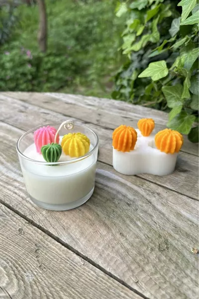 Moule à bougie triple mini succulente en silicone (1 pièce)
