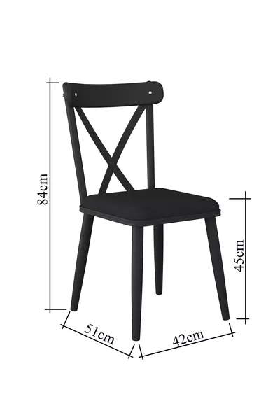 Chaise métallique Rani Chaises Thonet Lot de 4 chaises de cuisine pour table à manger Noir