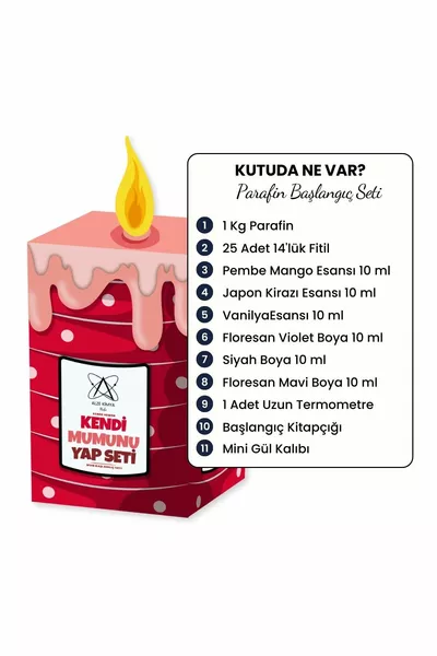 Kaars Startersset - Paraffine 3 Kleuren 3 Geuren Met Lont en Thermometer