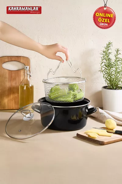 قدر قلي مطلي بالمينا من سعة  سم من Cips Chef