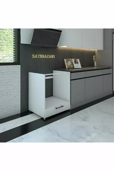 KAAN FURNITURE Built-in Cabinet Module Sorelis White Oven Stove Cabinet with Door