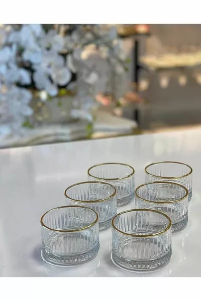 Set da 6 Elysia Oro con Doratura - Piccola Ciotola Elysia Gold - Piccola Ciotola per Snack - Ciotola da Presentazione