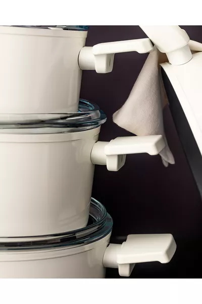 طقم قدر نانو سيراميك مكون من 7 قطع