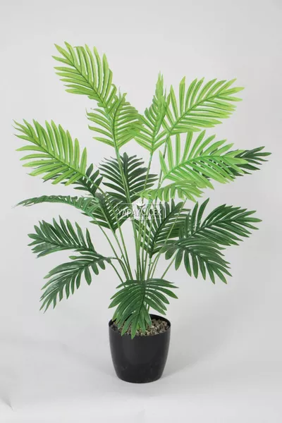 Изкуствено дърво Арека (папратово растение) с листа в черен саксия, cm