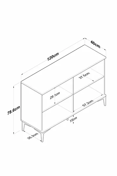 Rani Coffee Corner Multipurpose Cabinet 4-Door Pantry Kitchen Cabinet White - Basket Walnut