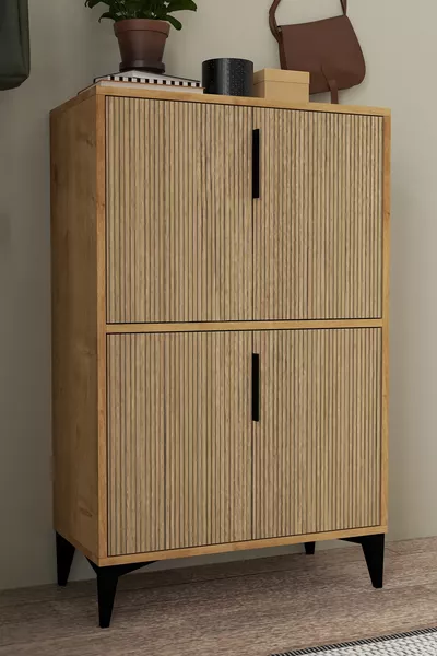 Ada Shoe Cabinet 4-Shelf 4-Door Multipurpose Pantry Yunus Sapphire