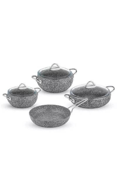 Luna Granit 7 Parça Tencere Seti Gri