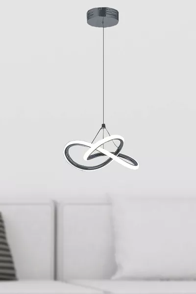 ثريا حديثة من بوليفيا مع مصابيح LED بيضاء منفردة، أنثراسيت، مناسبة لغرفة المعيشة والمطبخ والصالون والممر