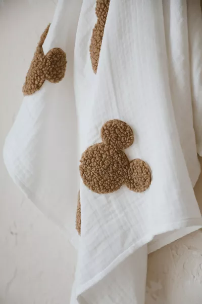 بطانية تيدي - أربع طبقات من القماش الموسلين بلون عاجي